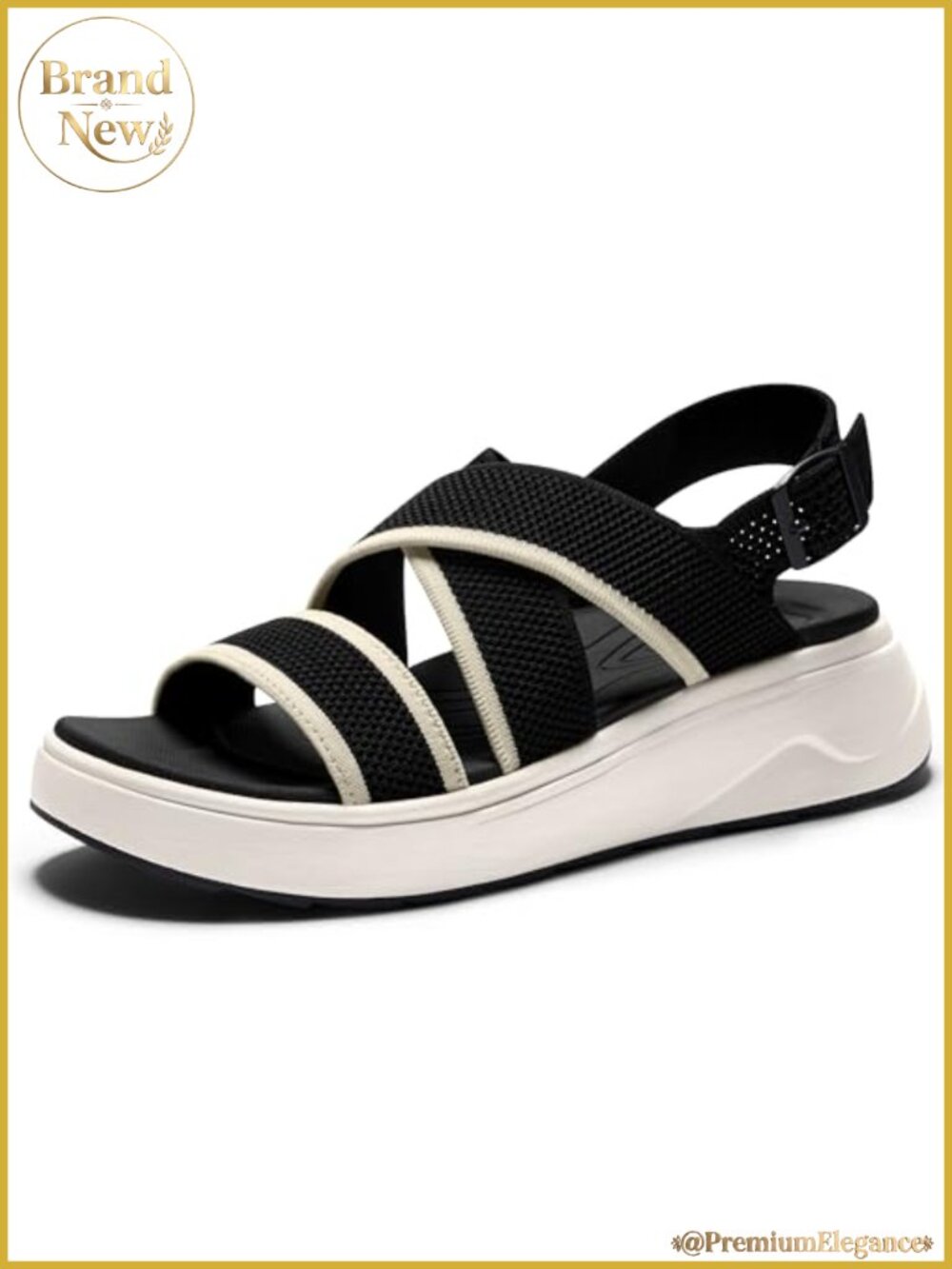 Women's Platform Walking Sandals Lightweight Breathable Buckle Comfort Support